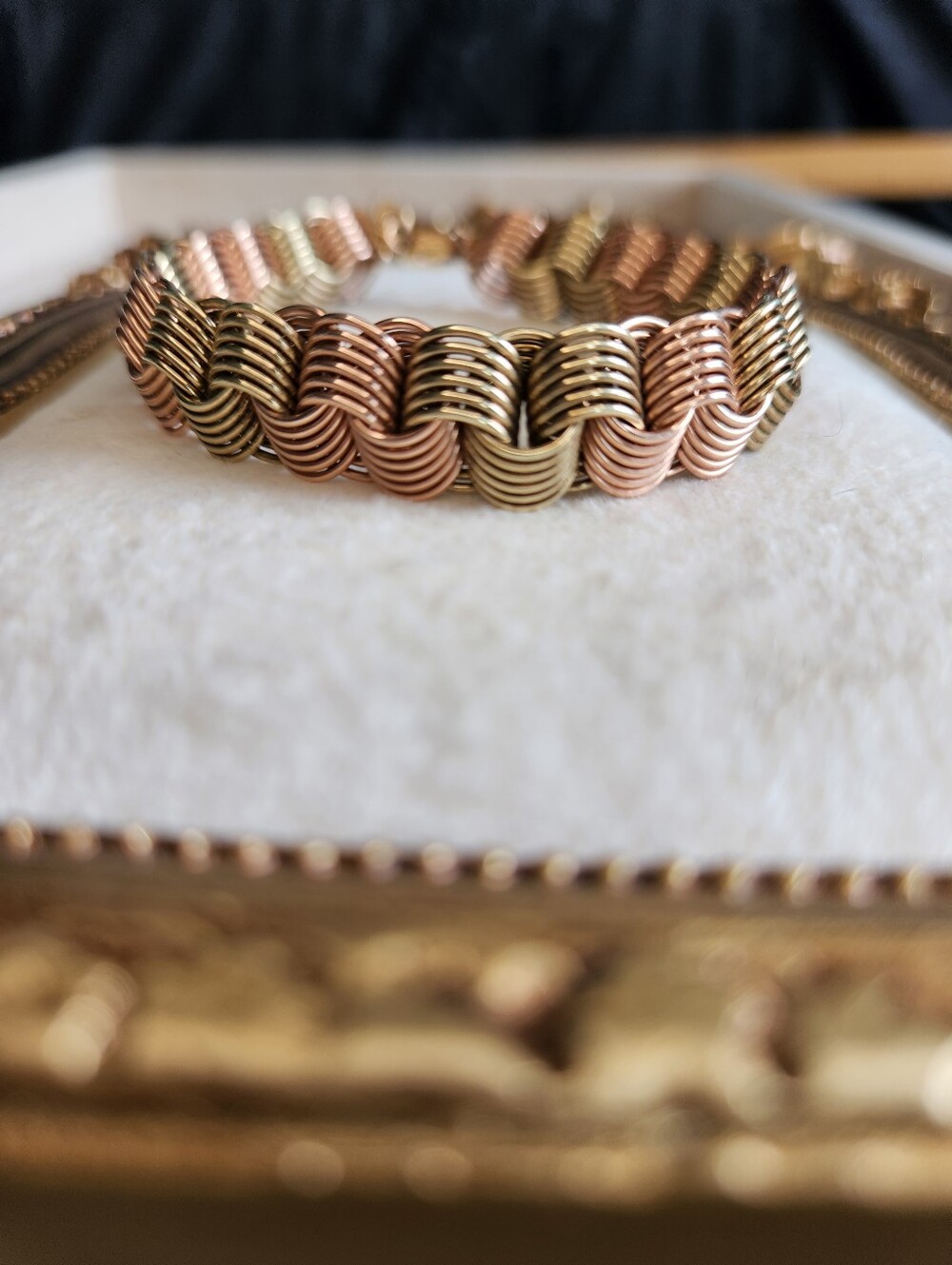Vintage Chunky Gold Filled Link Necklace and Bracelet Rose Gold, Bronze 1/20 12K - Picture 15 of 16